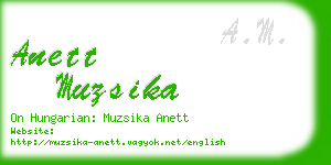 anett muzsika business card